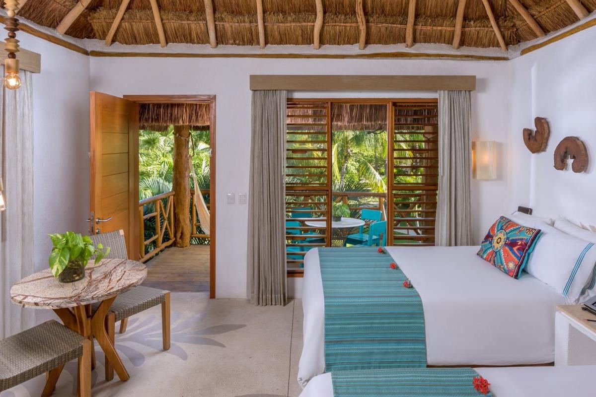 Mahekal Beach Resort –Garden-View Palapa Two Double Beds